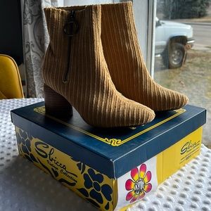 Sbicca Corduroy Mustard Calf Boots